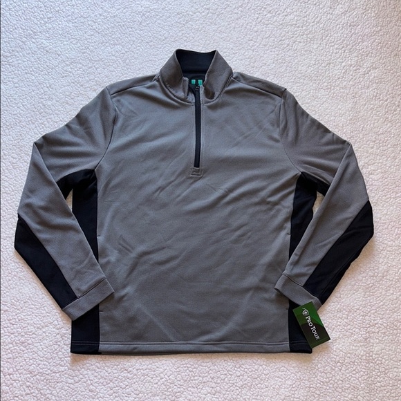 Men's Gray and Black Quarter-Zip Jacket pullover - Picture 1 of 10